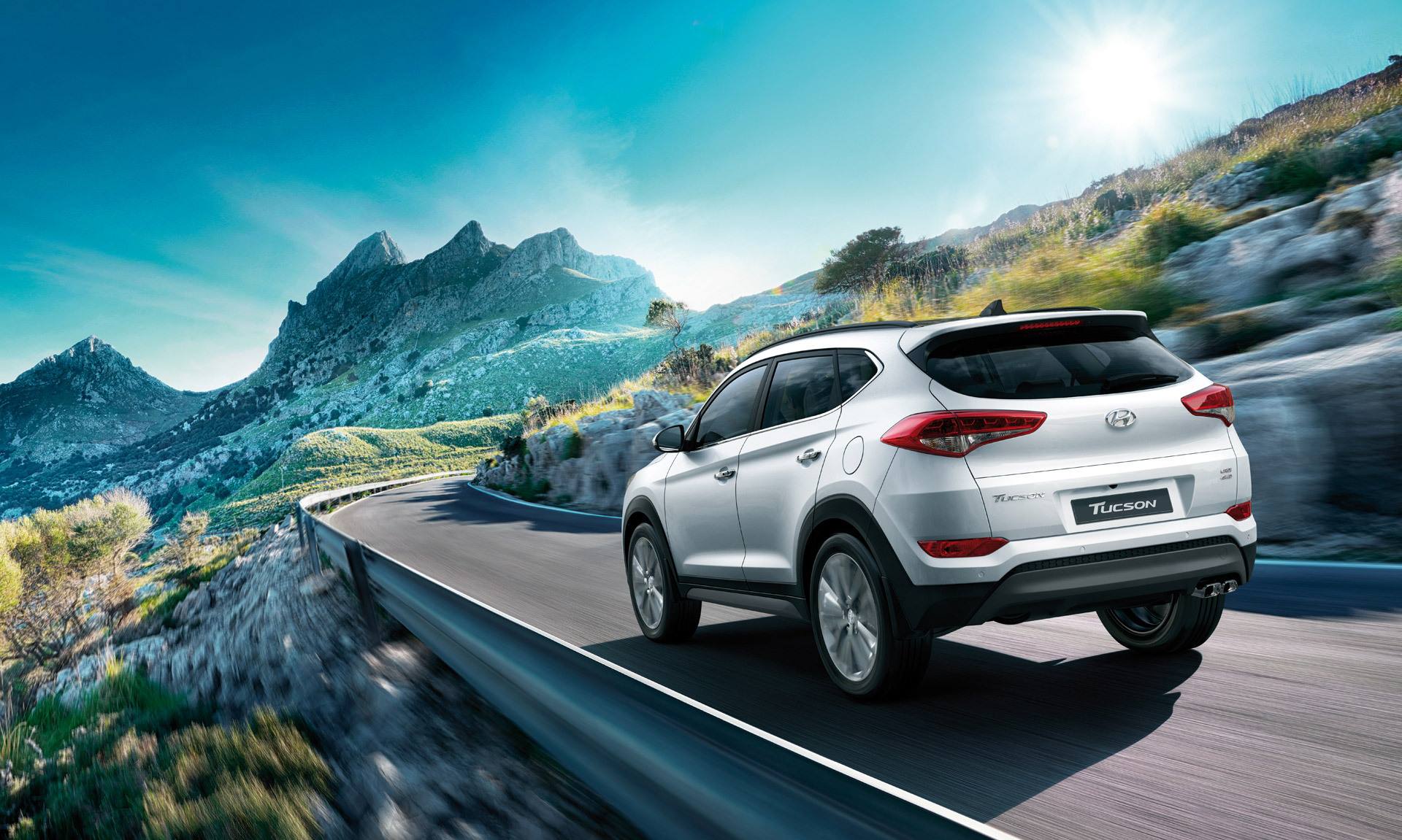 Car driving on a mountain road